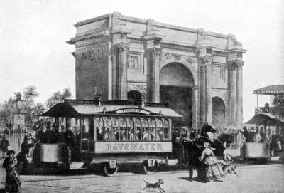 The First Trams in London by Unbekannt