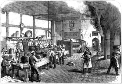 The kitchen at Charterhouse School, Godalming, Surrey, 1867 by Unbekannt