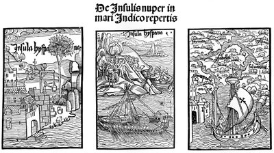 The landing of Christopher Columbus on Hispaniola by Unbekannt