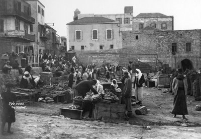 The Market, Haifa, Palestine by Unbekannt