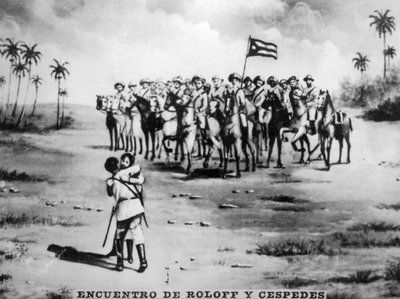 The meeting of Roloff and Cespedes by Unbekannt