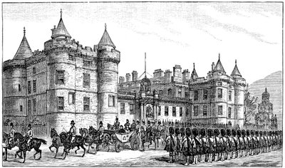 The Queen Leaving Holyrood Palace, Edinburgh by Unbekannt