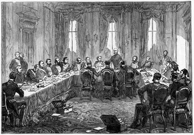 The sitting of the Congress of Berlin, 1878 by Unbekannt