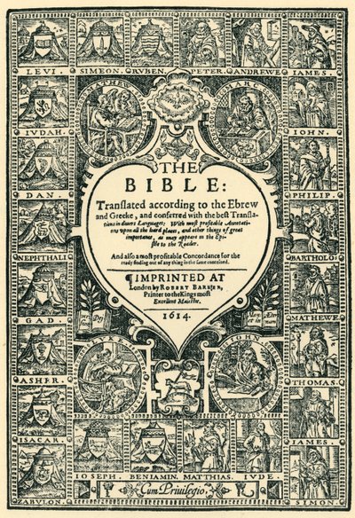Title Page of the Geneva Bible, 1614, 1943 by Unbekannt
