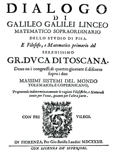 Title Page of Dialogo, by Galileo by Unbekannt