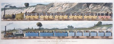 Travelling on the Liverpool and Manchester Railway by Unbekannt