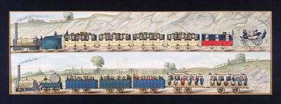 Travelling on the Liverpool and Manchester Railway by Unbekannt