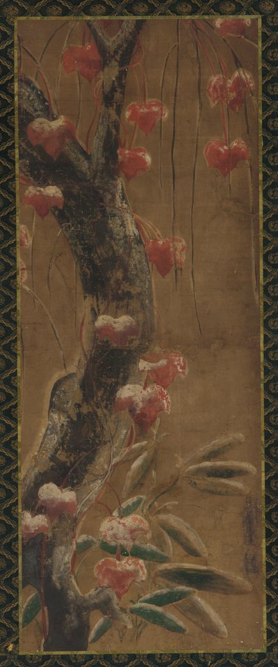 Tree, autumn vine and snow, Edo period, 1615-1868 by Unbekannt