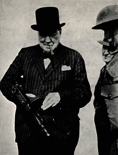 Trying Out a Tommy-Gun by Unbekannt