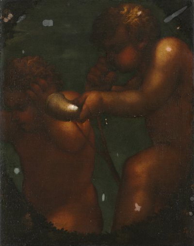 Two Putti by Unbekannt