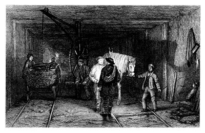 Underground Scene in a Coal Mine by Unbekannt