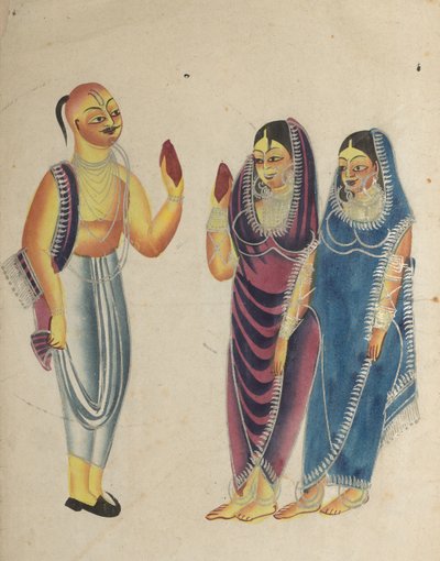 Vaishnava Devotee with Two Women by Unbekannt