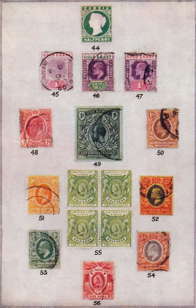 Various Stamps of Africa Nos. 44-56, c1943, 1944 by Unbekannt