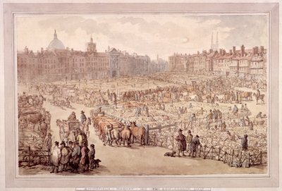 View of Smithfield Market, London, 1810 by Unbekannt