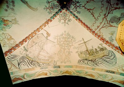 Viking ship with dragon prow by Unbekannt