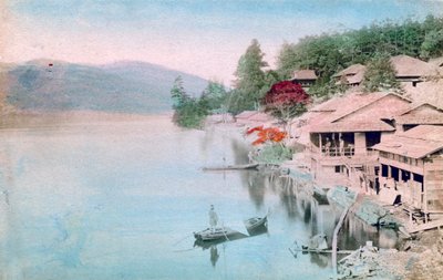 Village by water, Japan by Unbekannt