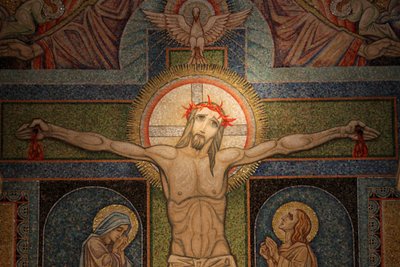 Visitation Basilica Crucifixion mosaic by Antoine Molkenboer, Annecy, France by Unbekannt