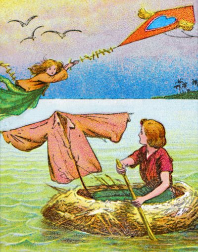 Wendy and Peter escape, c1905 by Unbekannt