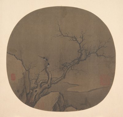 Wintery Bough and Magpies by Unbekannt