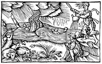 Witch Raising a Storm, 1562 by Unbekannt