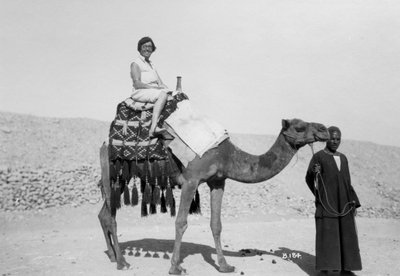 Woman on a camel tour, Egypt, c1920s-c1930s by Unbekannt