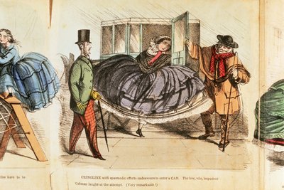 Woman Struggling to Enter a Cab by Unbekannt