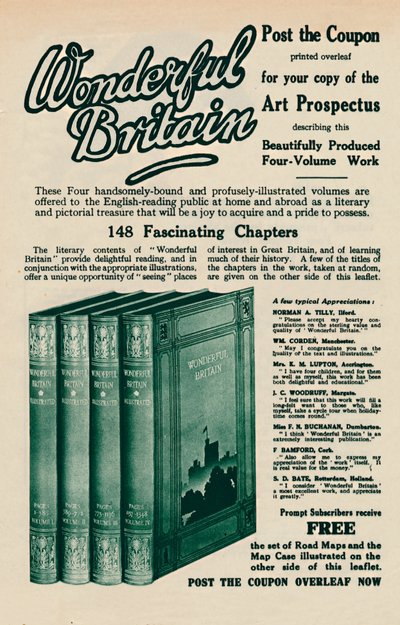 Wonderful Britain Book Advertisement by Unbekannt