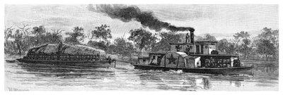 Wool Barge on the River Darling, Australia, 1886 by Unbekannt