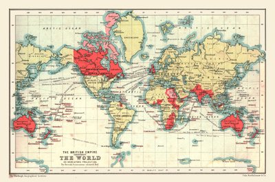 World Map showing the British Empire by Unbekannt