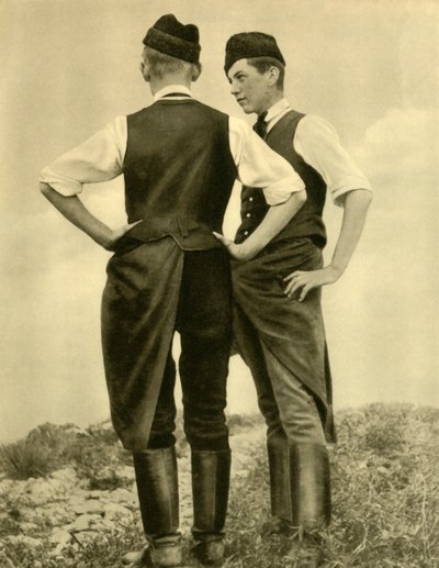 Young Men in Traditional Costume, Burgenland, Austria by Unbekannt