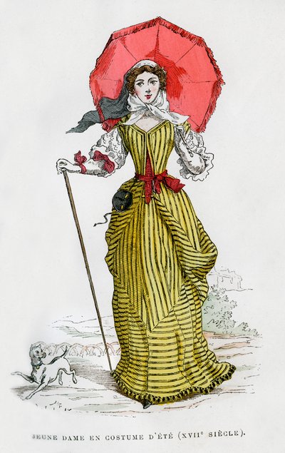 Young Woman in Summer Fashion by Unbekannt