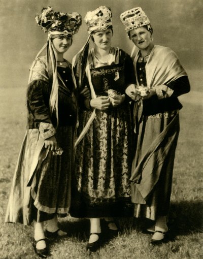 Young Women in Traditional Costume, Styria, Austria by Unbekannt