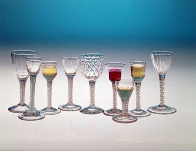 Collection of wine glasses, c.1755-60 by Unbekannt Unbekannt