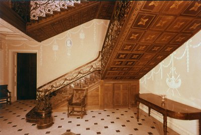 The staircase, Claydon House, Buckinghamshire, mid-18th century by Unbekannt Unbekannt