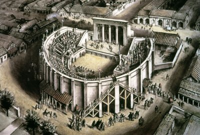 Theatre reconstruction, Roman 2nd century by Unbekannt Unbekannt