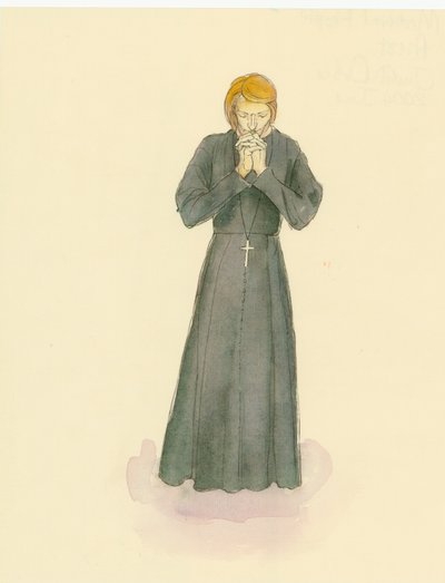 A Reconstruction Illustration of a Medieval Priest by Unbekannter Künstler