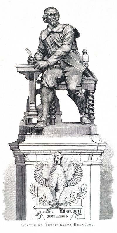 A statue of Theophraste Renaudot by Unbekannt