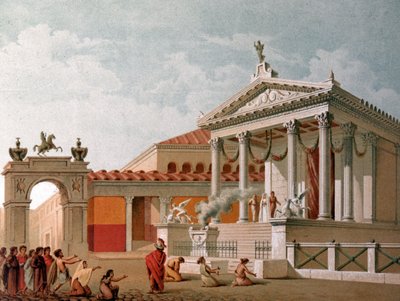 A Temple in Pompeii by Unbekannter Künstler