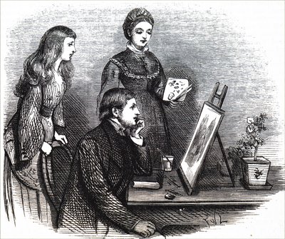A young artist presenting her work by Unbekannt