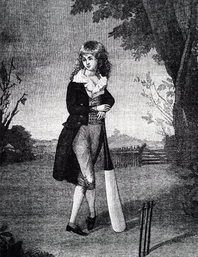 A young cricketer by Unbekannt