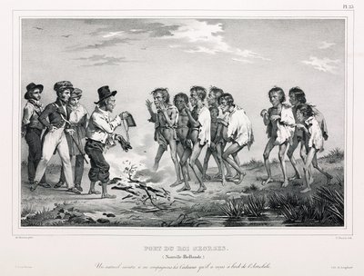Aboriginals with western trinkets, New Holland by Unbekannt