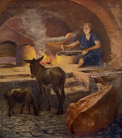 Arab peasant household by Unbekannter Künstler