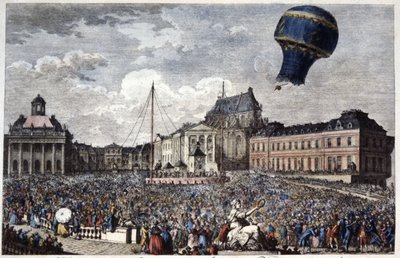 Ascent of the Hot Air Balloon "Martial" by Unbekannter Künstler