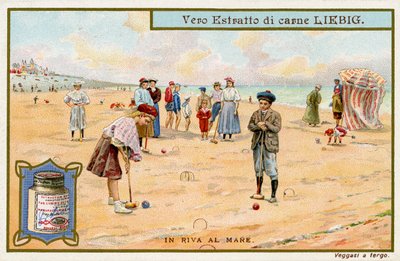 At the Seaside: Playing Croquet by Unbekannter Künstler