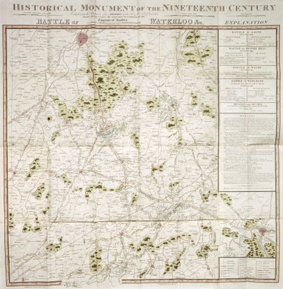 Battle of Waterloo Map by Unbekannter Künstler