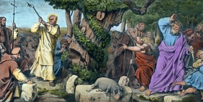 Boniface Fells the Danube Oak by Unbekannter Künstler