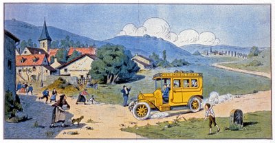 Bus Post Truck Against Rural Isolation by Unbekannter Künstler