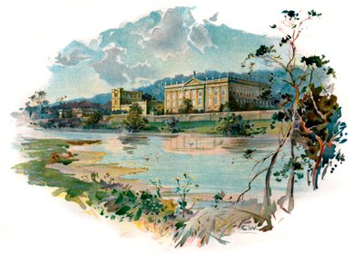 Chatsworth from the Derwent by Unbekannter Künstler