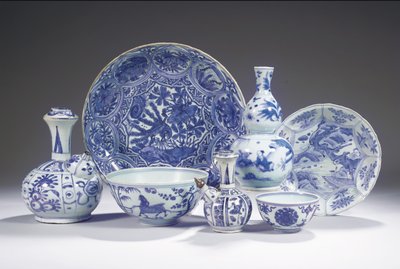 Collection of blue and white porcelain by Unbekannt