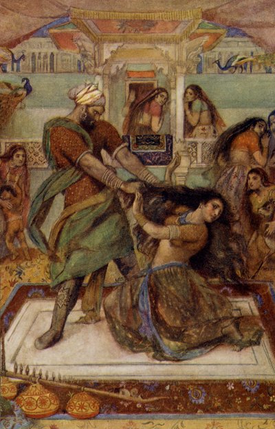 Draupadi Dragged from Her Chamber by Duhsasana by Unbekannter Künstler